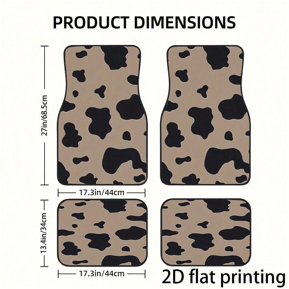 Cow Mat Rubber - 4 alfombrillas para coche, diseño de