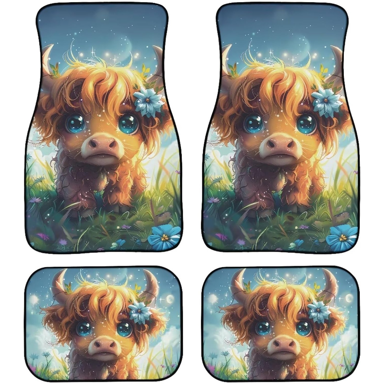 Cow Mat Rubber - Alfombrillas para coche con diseño de
