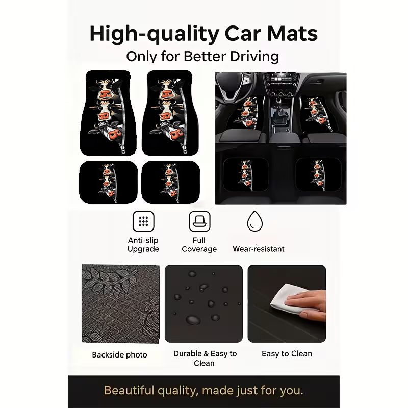 Alfombrilla de coche con diseñ - Cow Mat Rubber reseña y precio