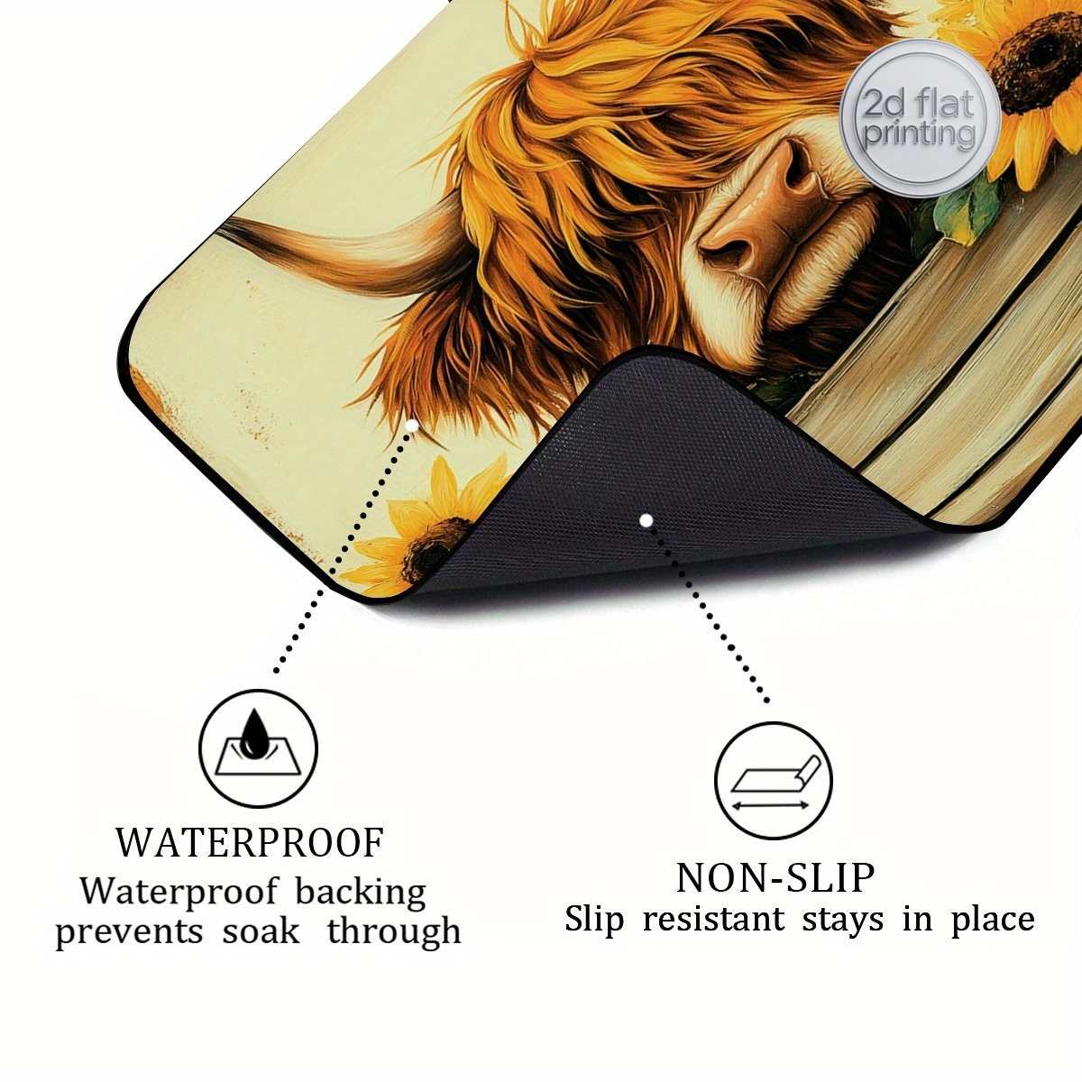 1 tapete decorativo para secar - Cow Mat Rubber reseña y precio